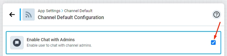 enable chat with admins