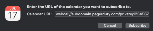 Paste calendar URL