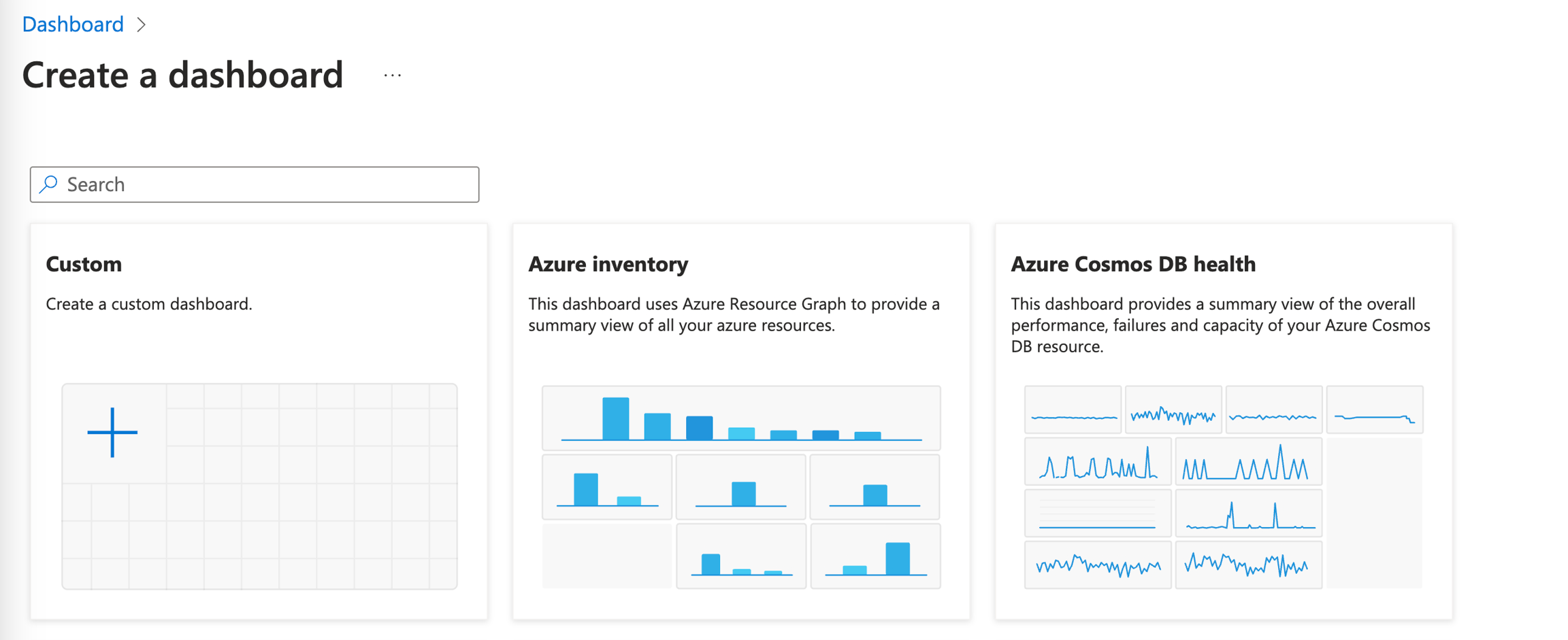 Creating a dashboard in Azure Portal