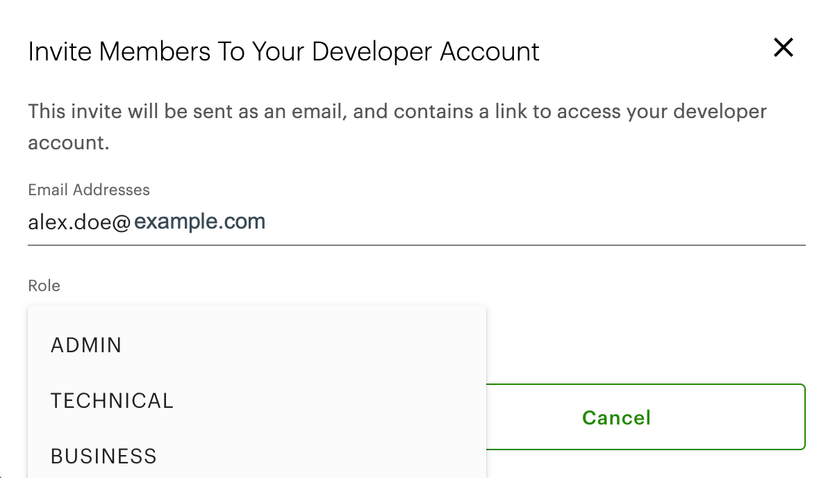 Invite Members To Your Developer Account