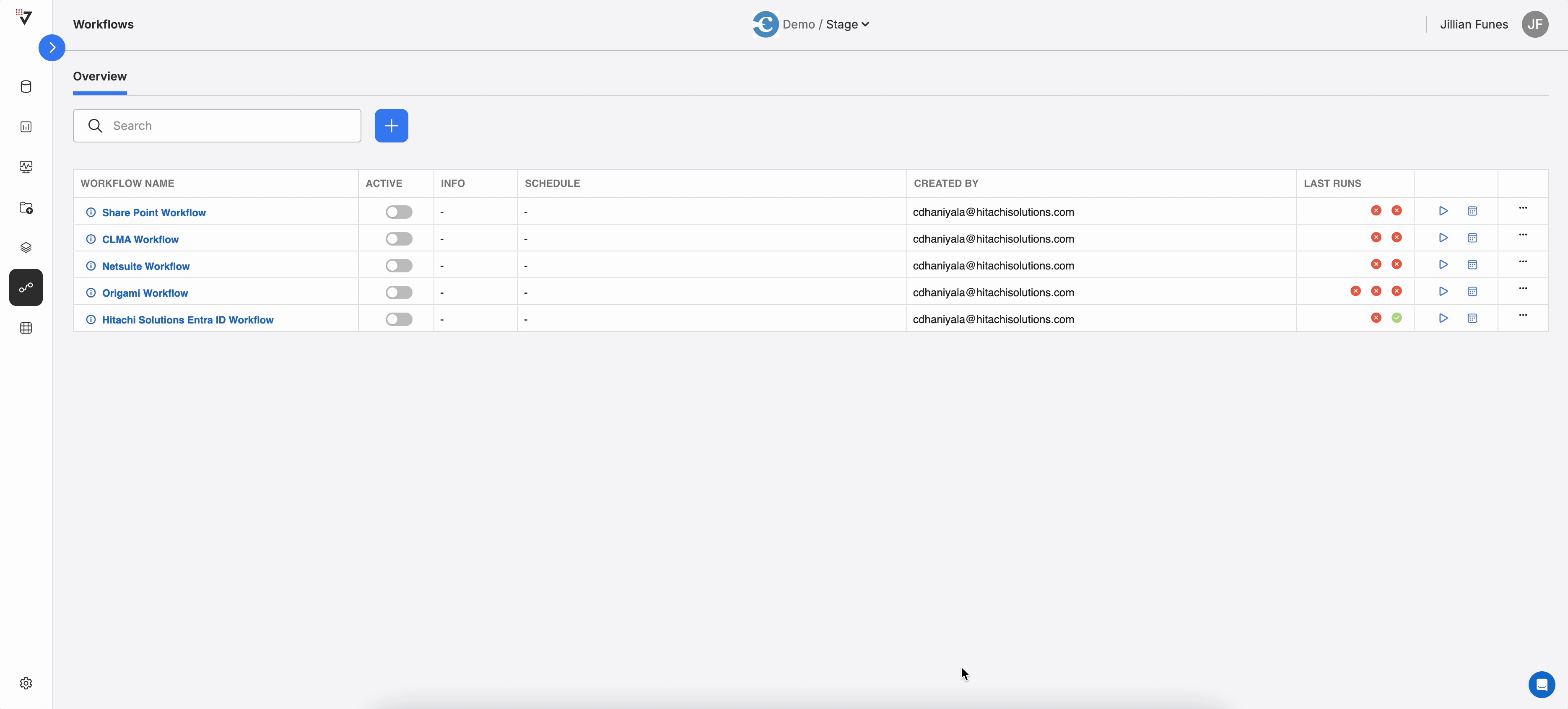 Viewing the error message associated with a Workflow run failure.