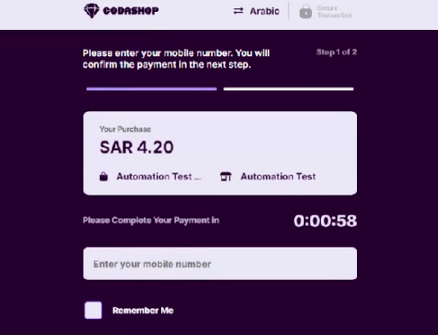 1\. User selects Mobily as a payment channel