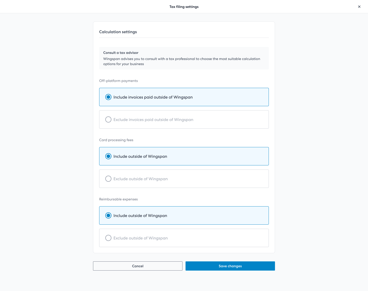 Calculation Settings