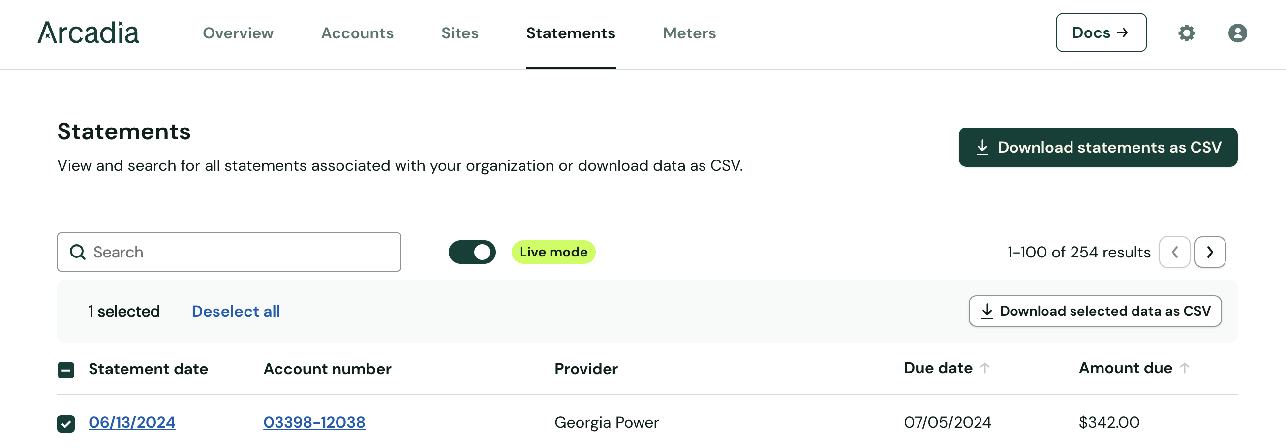 Example of utilizing default CSV downloads