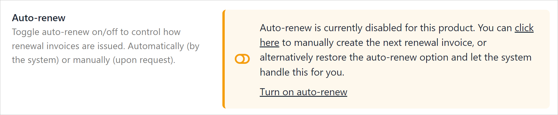 Auto-renew is off