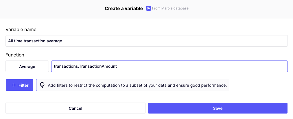 Anti-pattern: this aggregate will be too slow to compute. It is not specific to a customer, and not time-bounded.