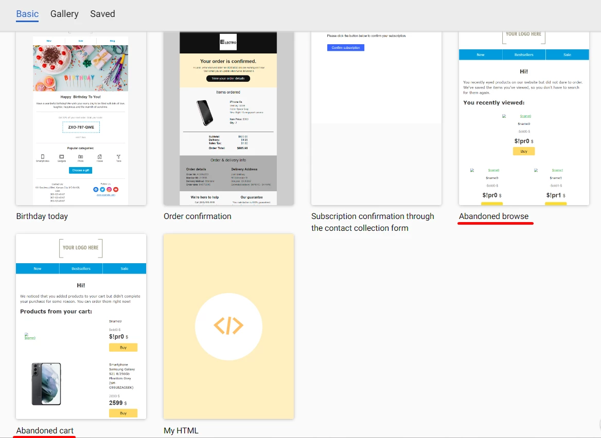 Basic templates