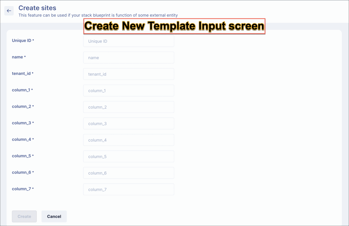 Revamped Template Inputs screens