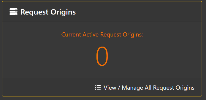 No active Request Origins... yet.