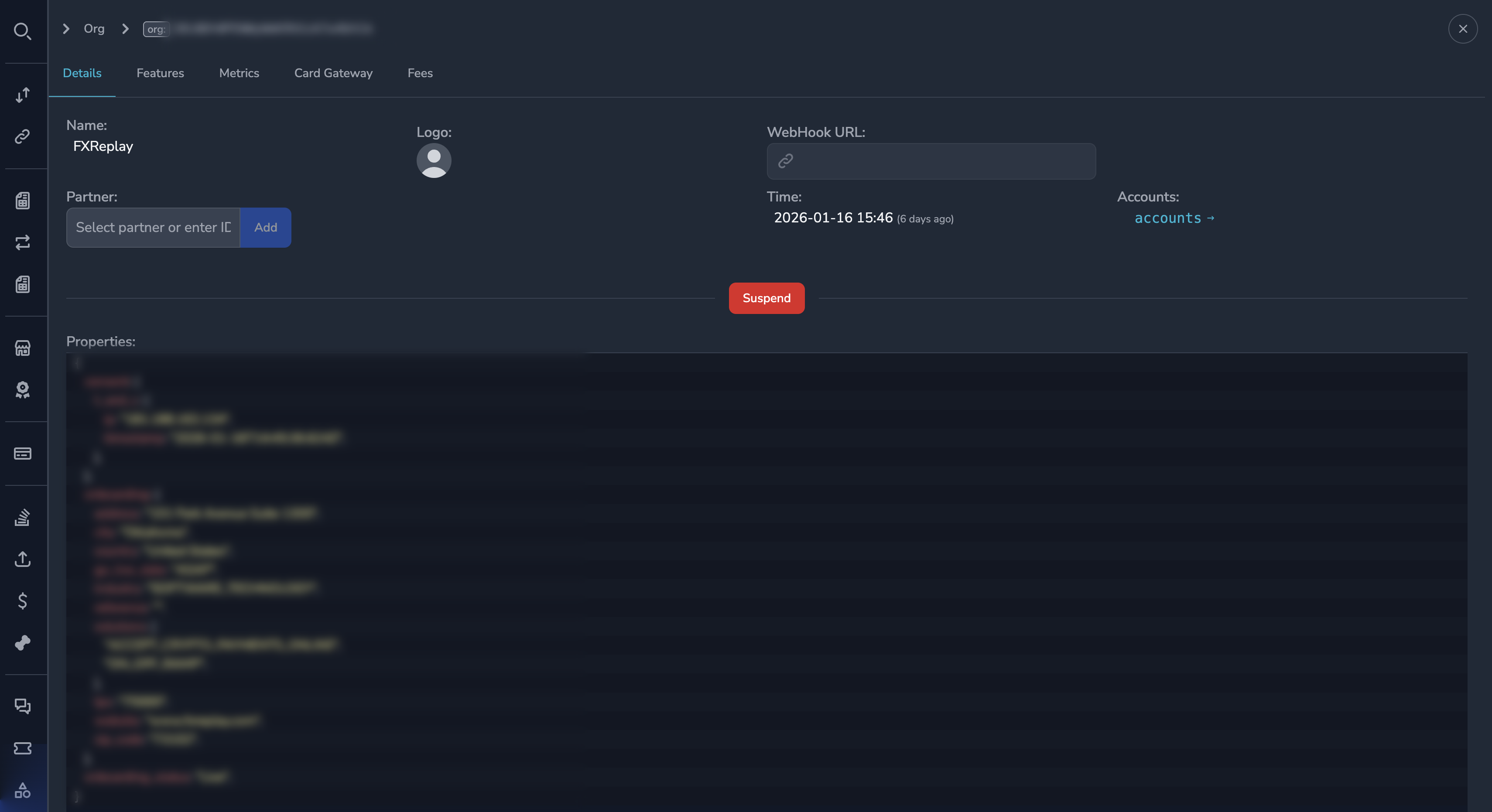 Merchant profile