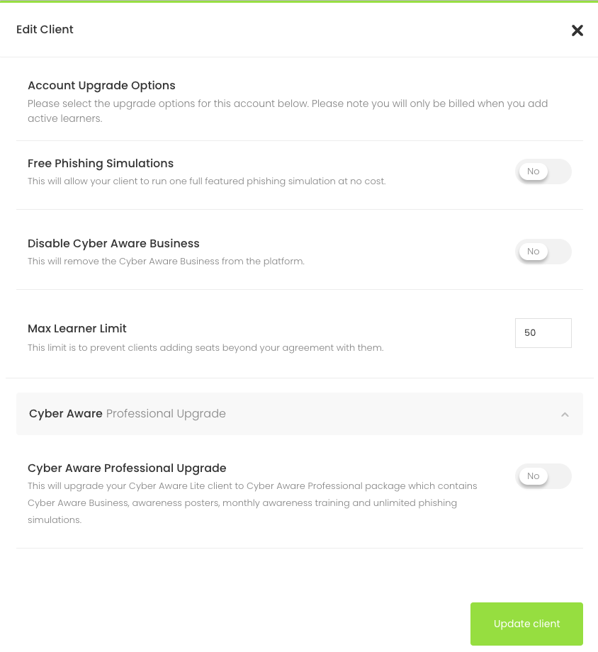 Add Client Modal Manage Sub Clients