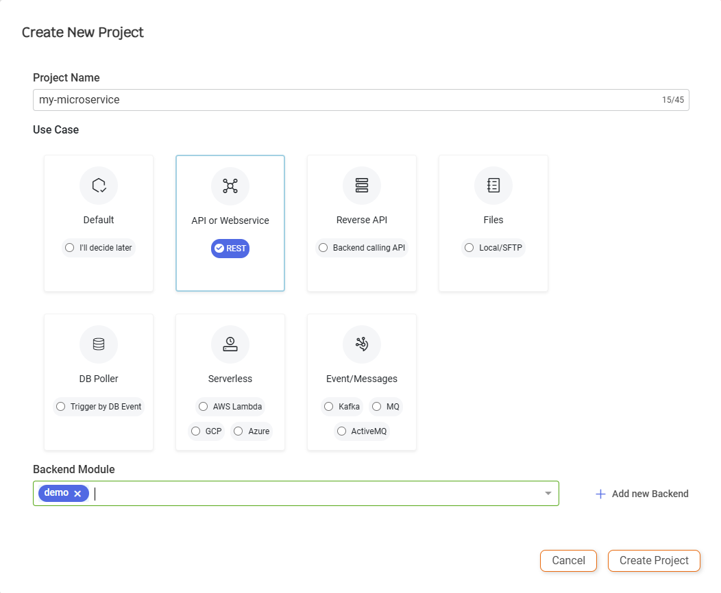 Create Project Use Cases