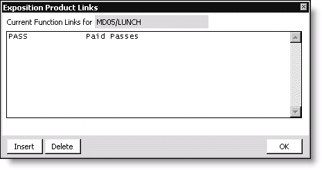 From Exposition, select Set up an exposition, double-click an exposition, double-click an exposition product, click More, and select Links