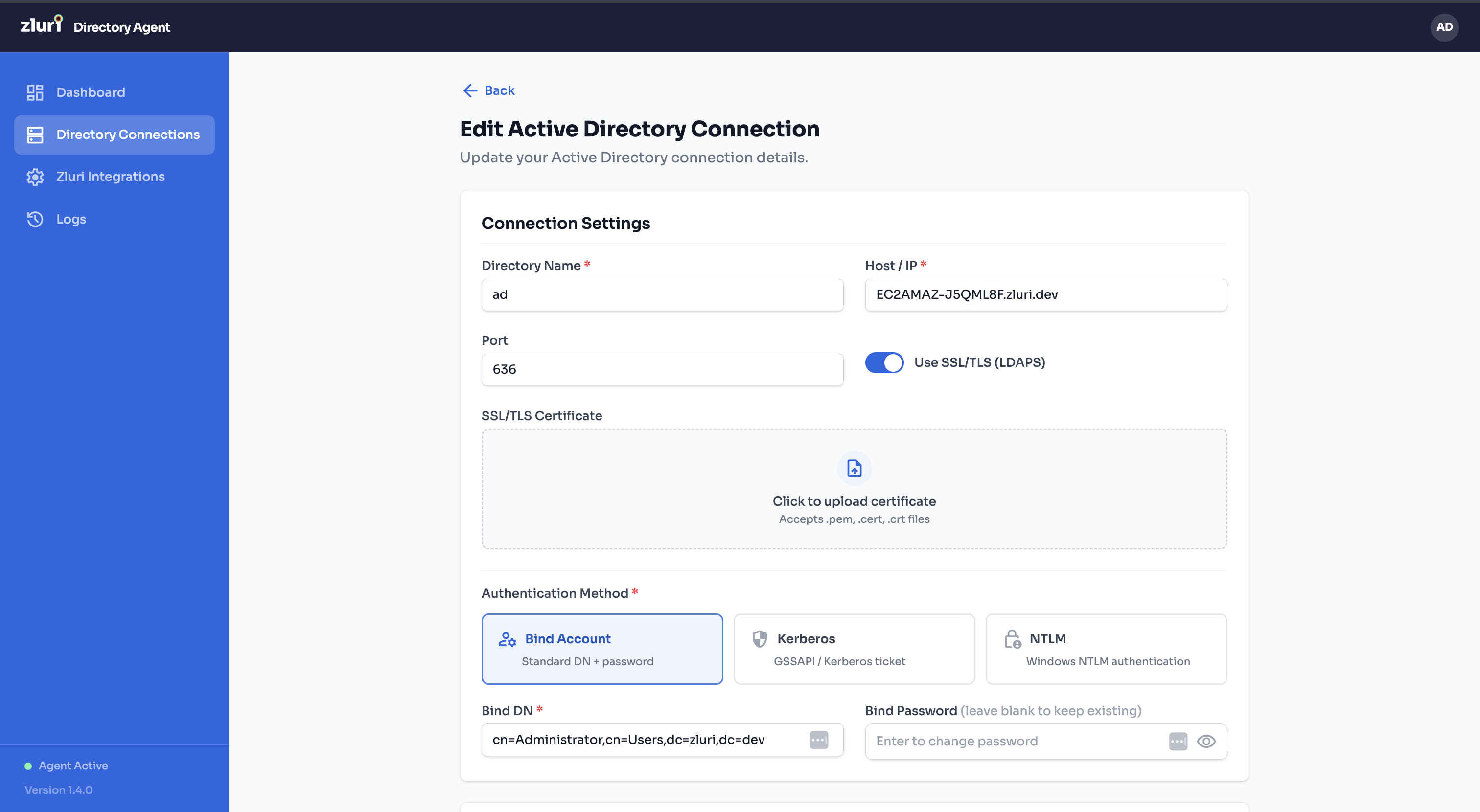 Step 2 — Connection Settings