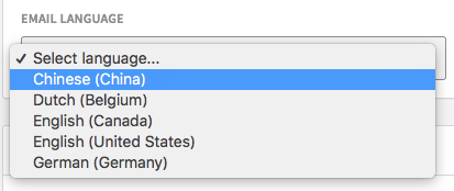 You can select a customer's language preference on their account page.