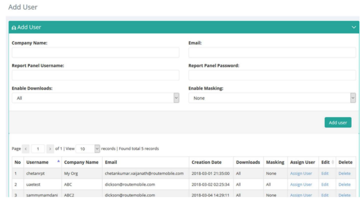 Add User Page