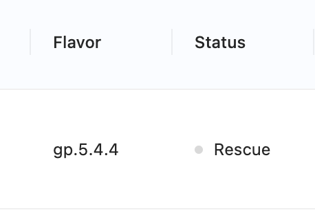 The status showing "Rescue"