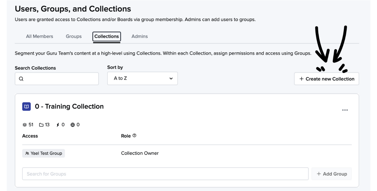 Creating a Collection in Guru