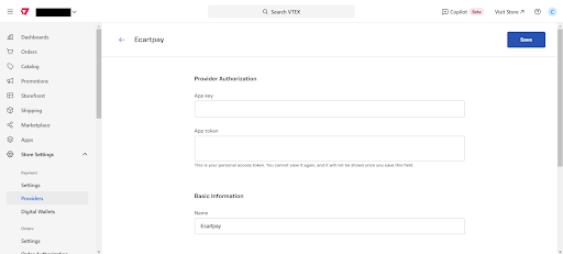 Image 7. Payment Provider on VITEX