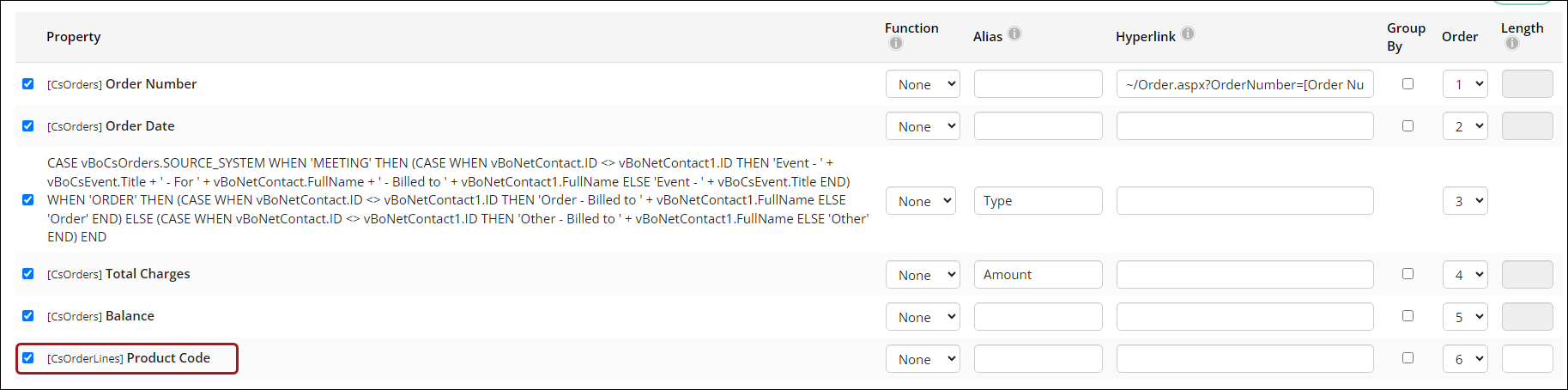 Query properties with an emphasis on the Product Code property