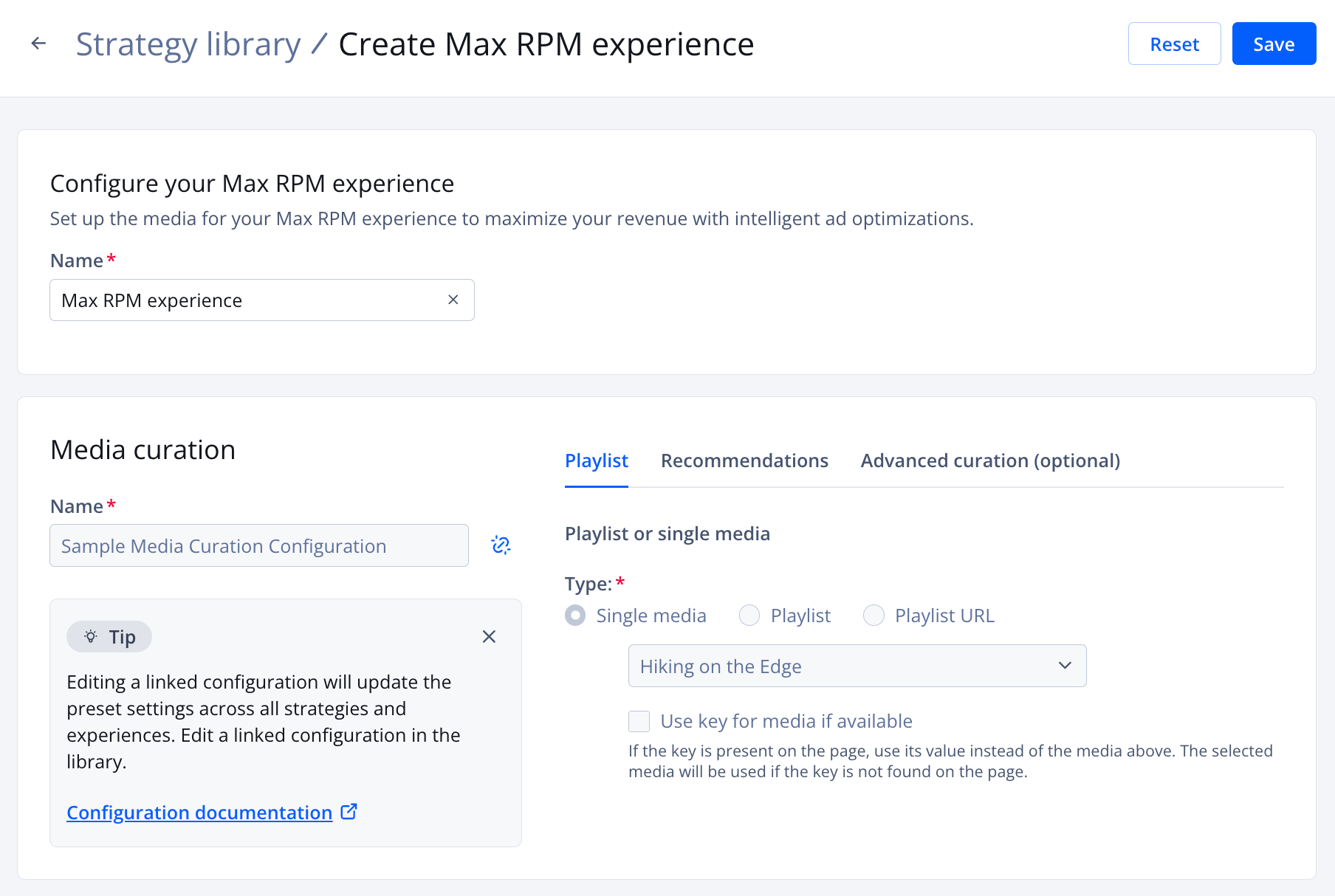 Create Partnership Experience details page
