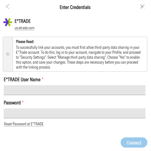 Special instructions - E*TRADE
