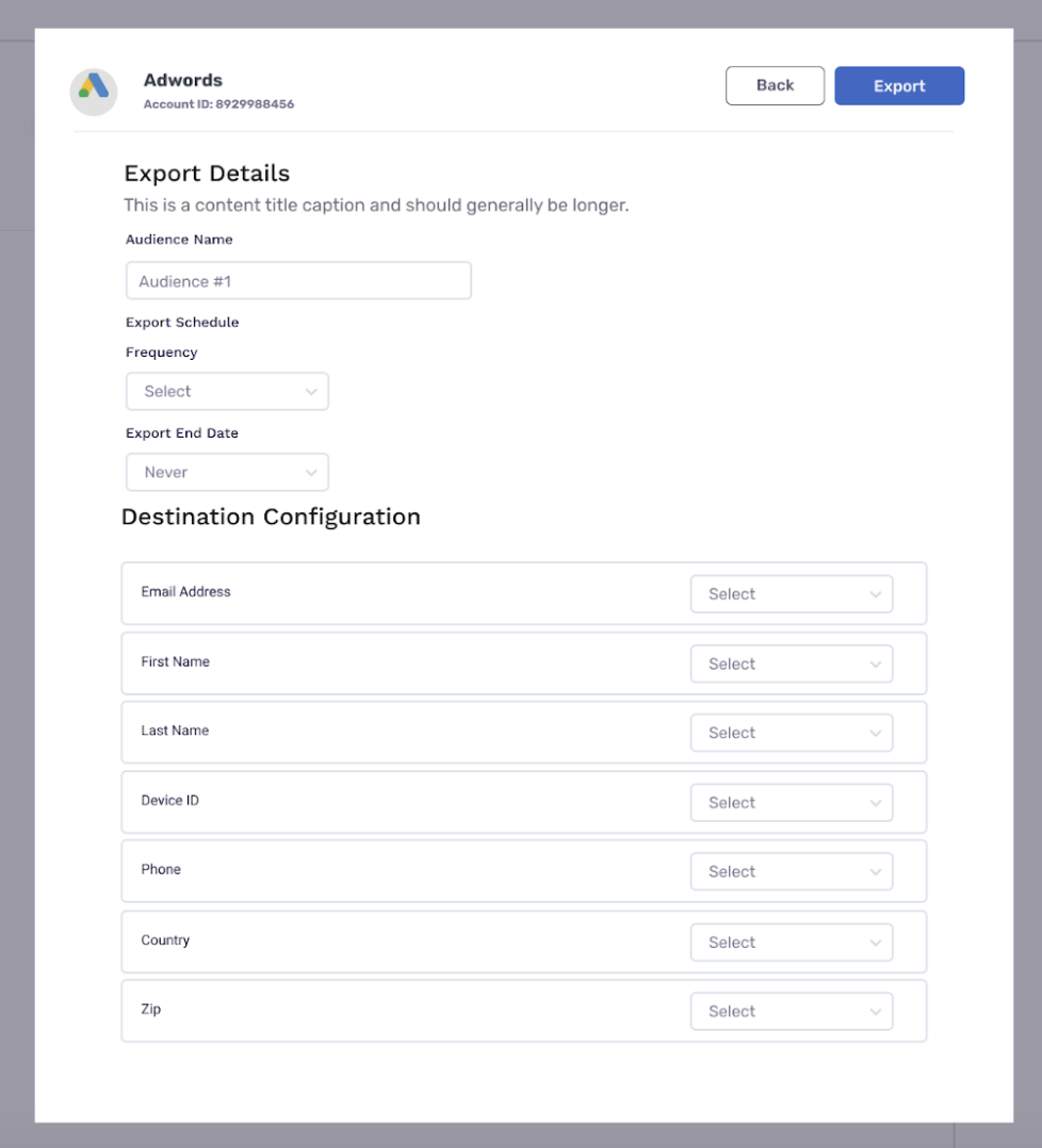 embed destination configuration