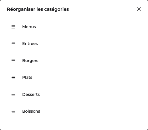 Réorganisation des catégories dans un catalogue