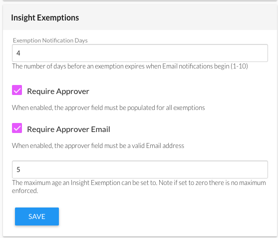 Manage Insight Exemptions