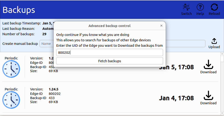 Hardware failure restore window