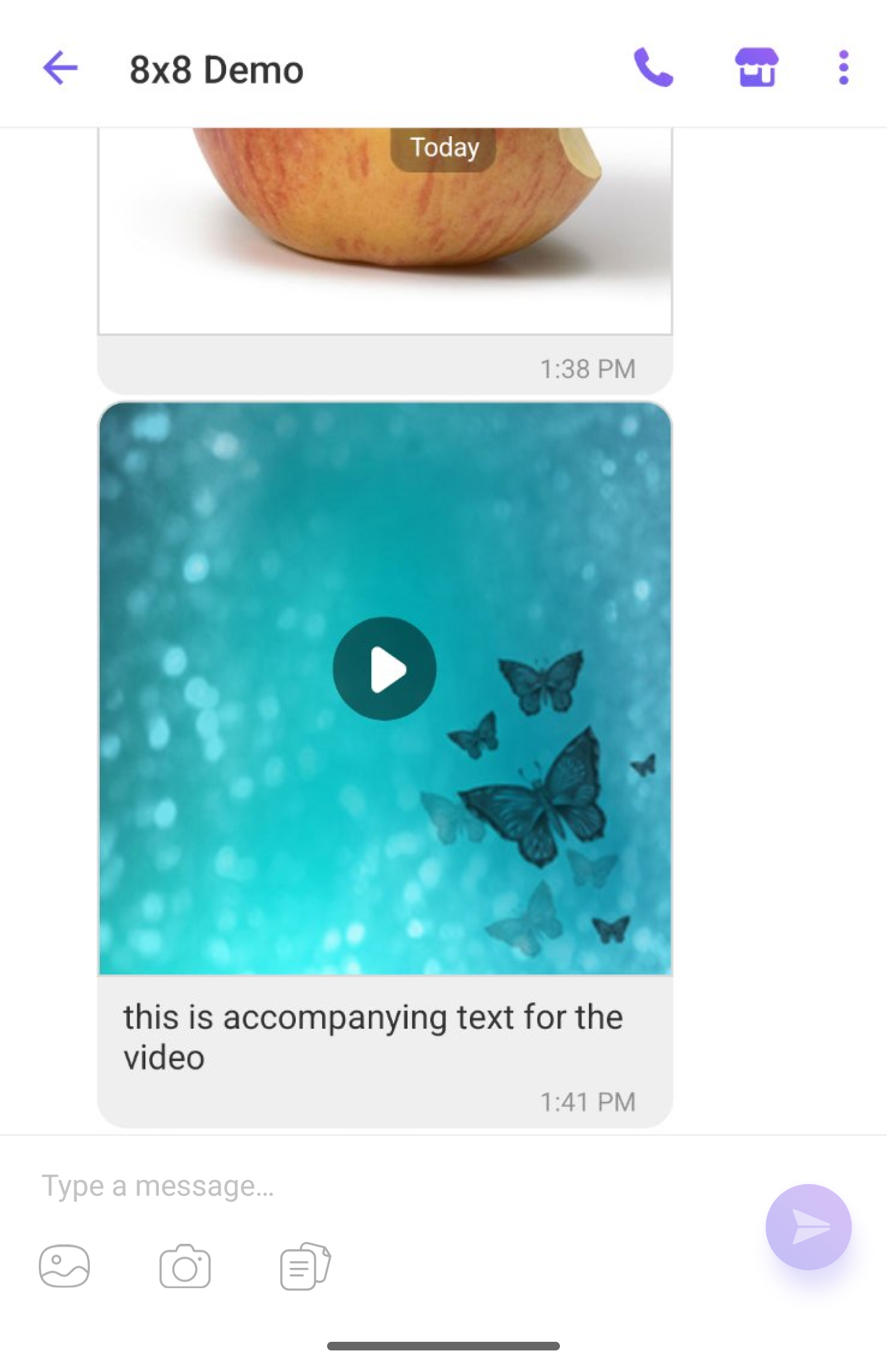 Viber Rich Media: Text + Video