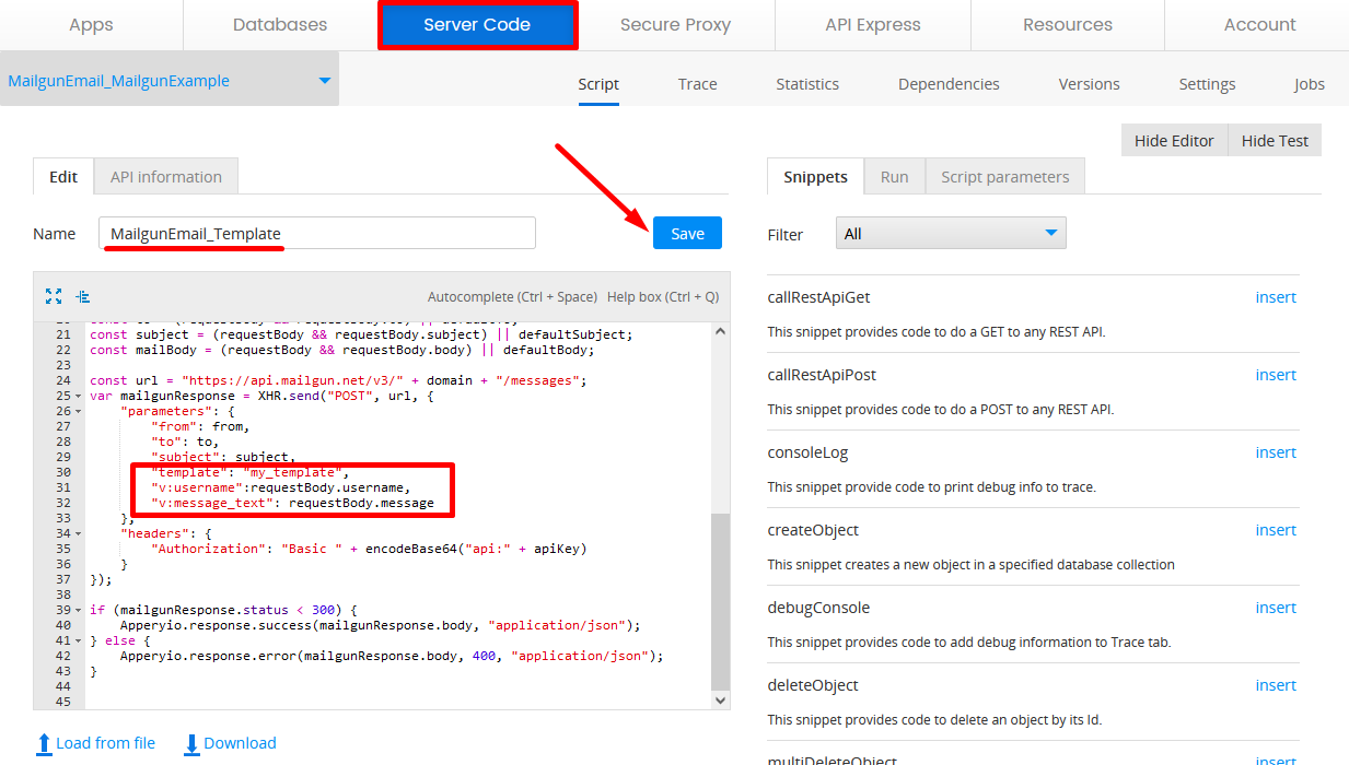 Mailgun Template Variables