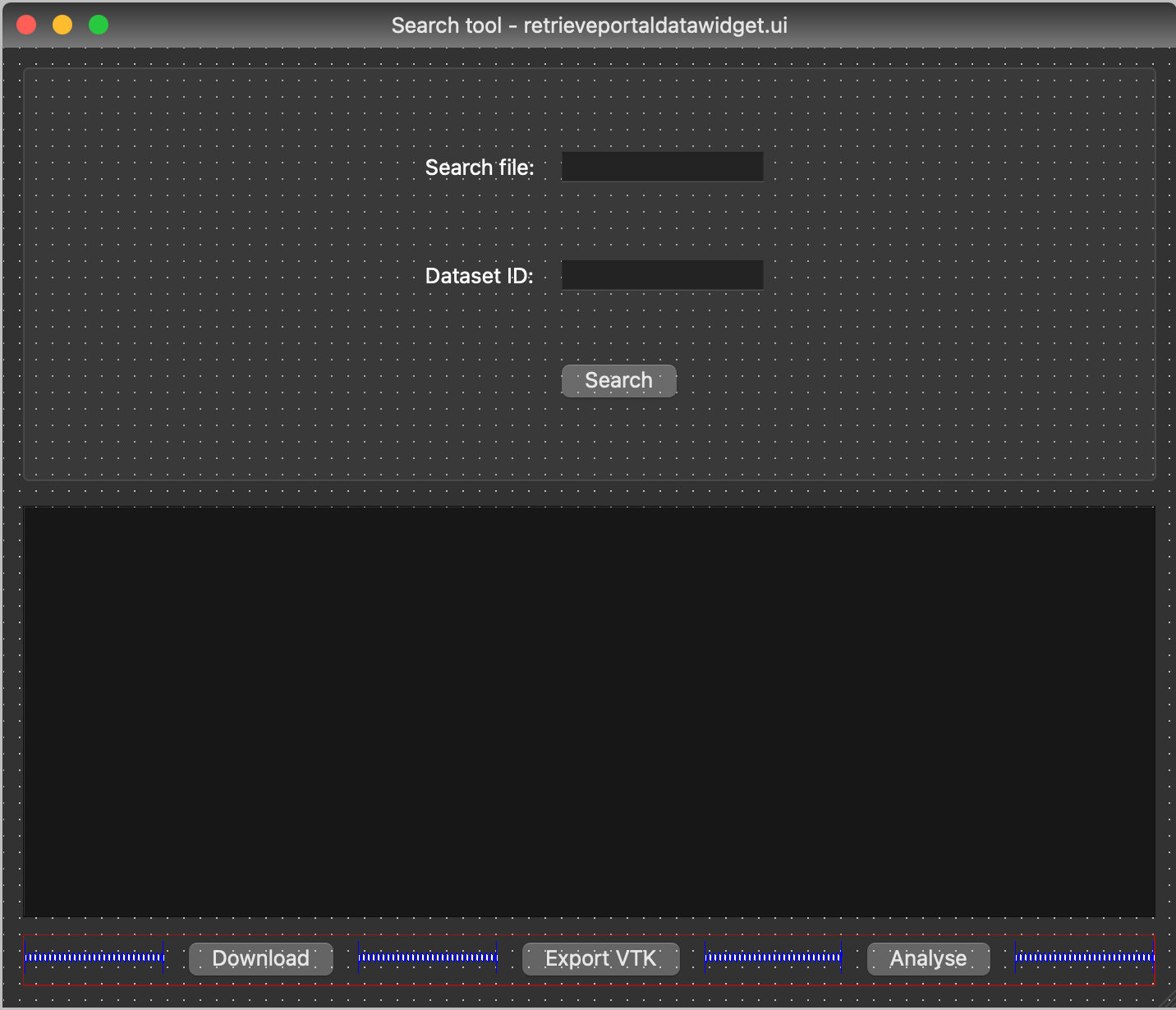 Figure 1: Qt Designer rendition of interface widgets.