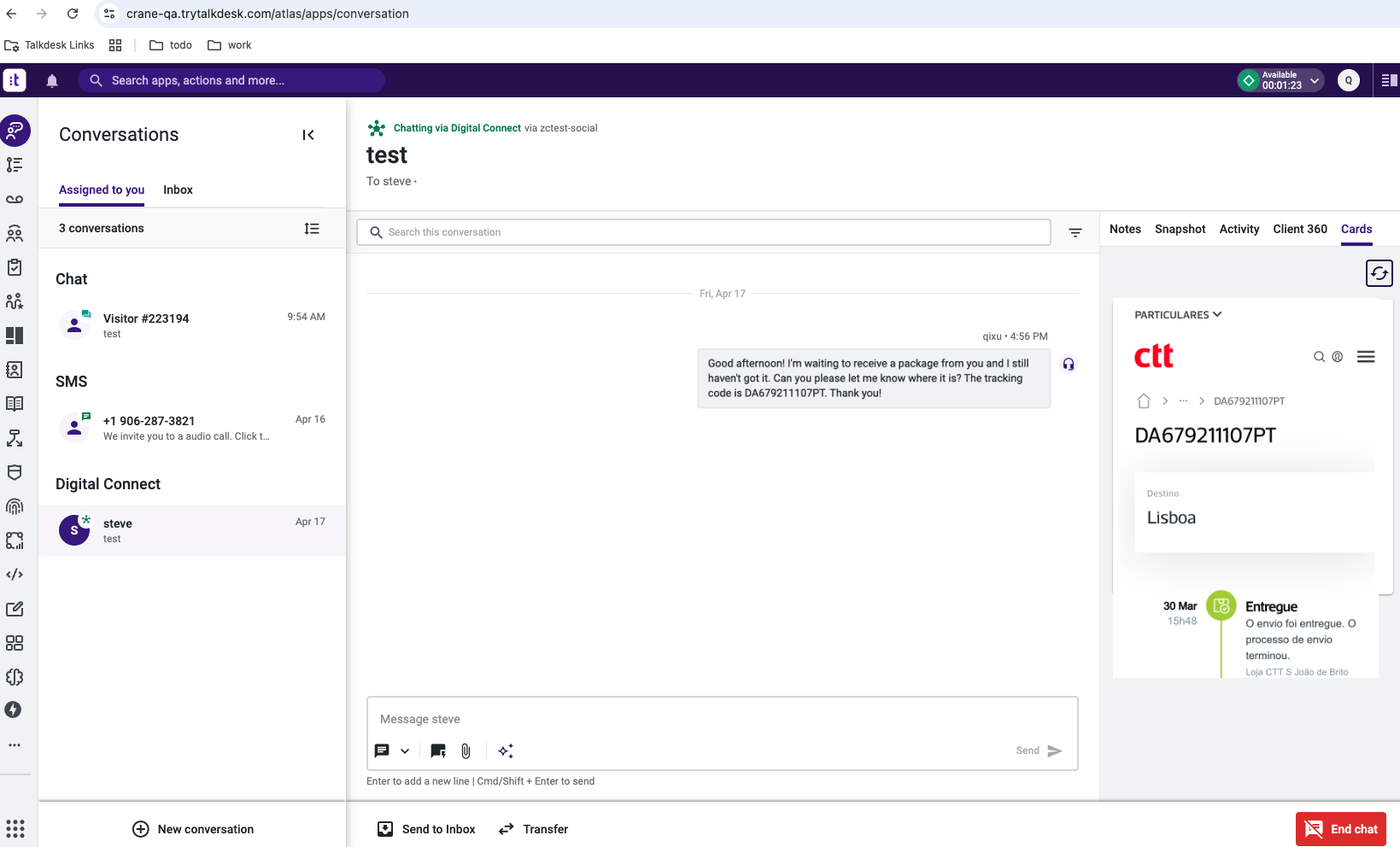 Figure 1 - Digital Connect canvas tab