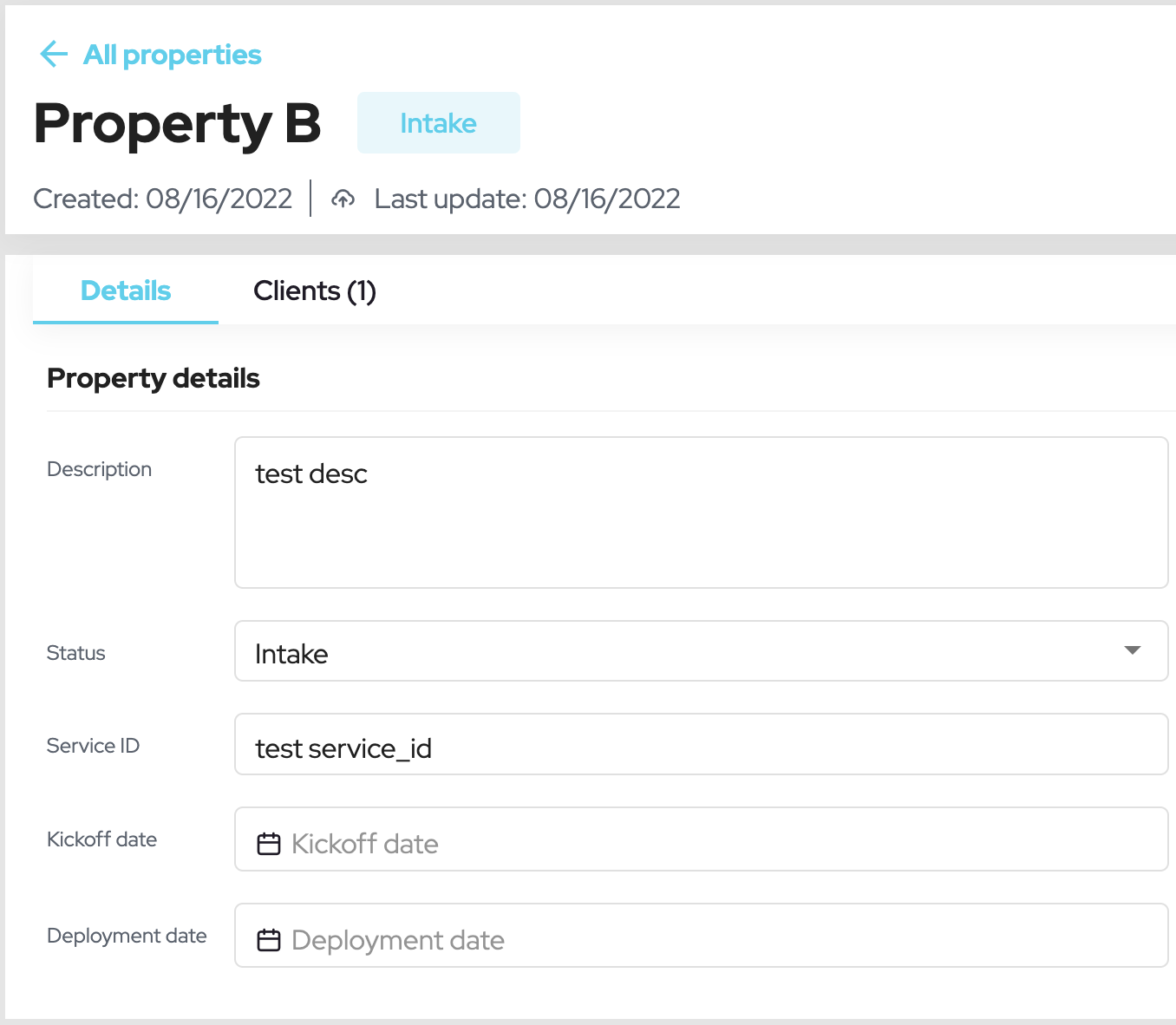 Property details tab.
