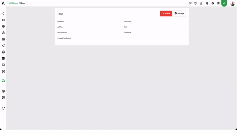 User listed with Invited status
