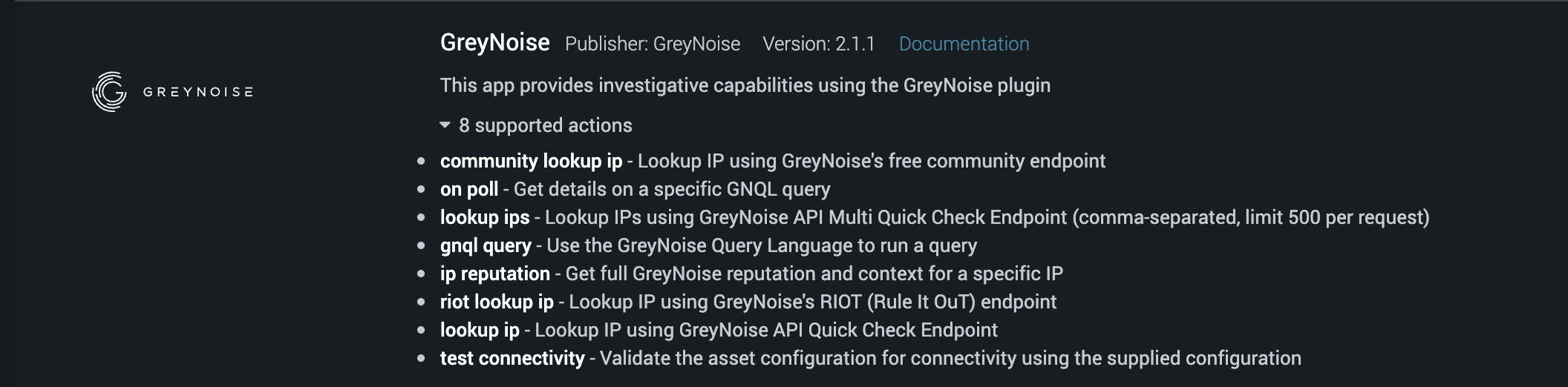GreyNoise App details