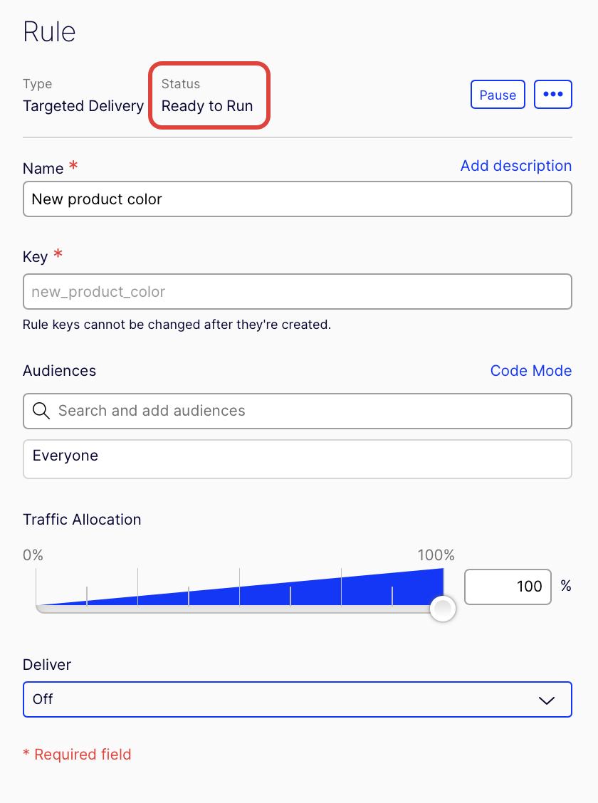 rule in ready to run status