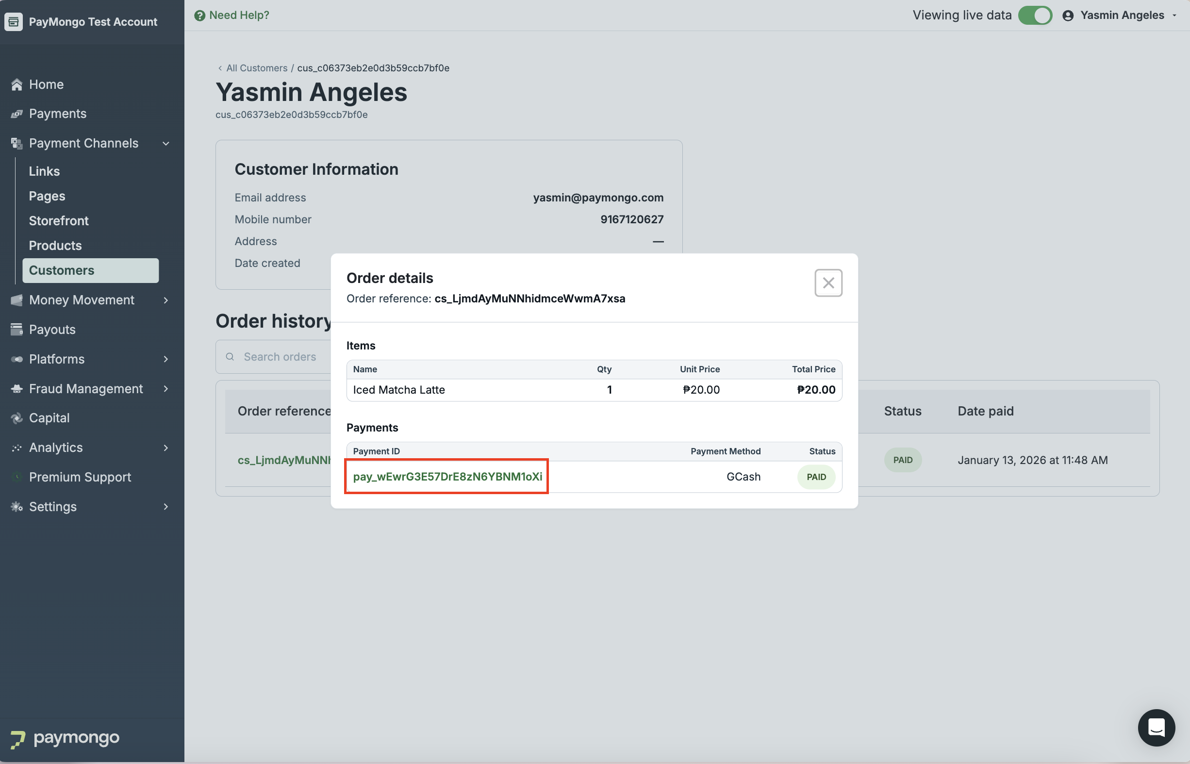 Click payment ID