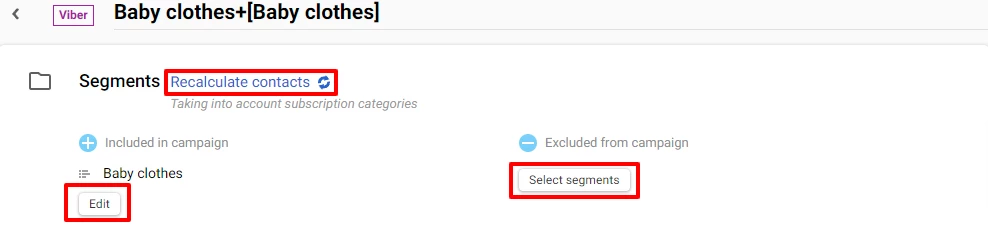 Segments section