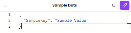 Edit mode of the Sample Data tab, with the update button.