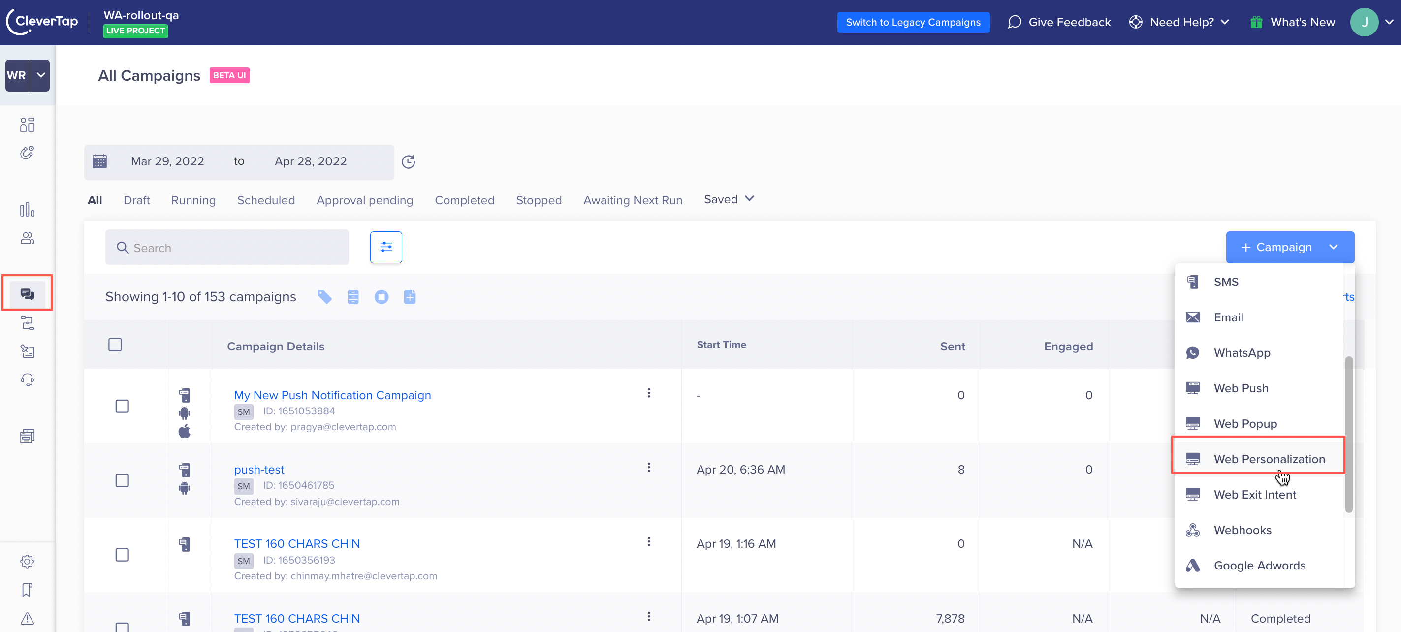 WP1.png Select Messaging Channel