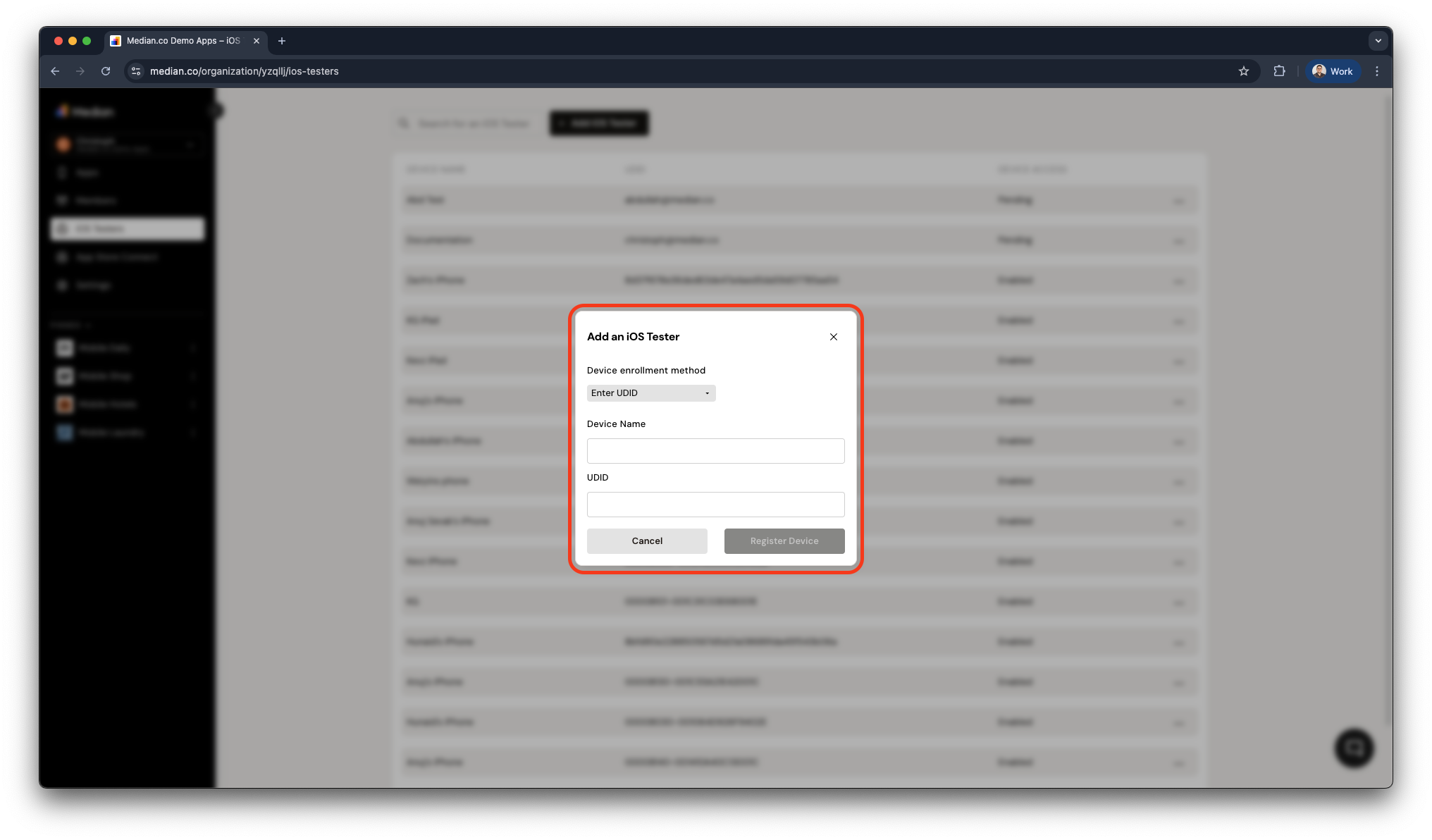 Add iOS Tester via UDID
