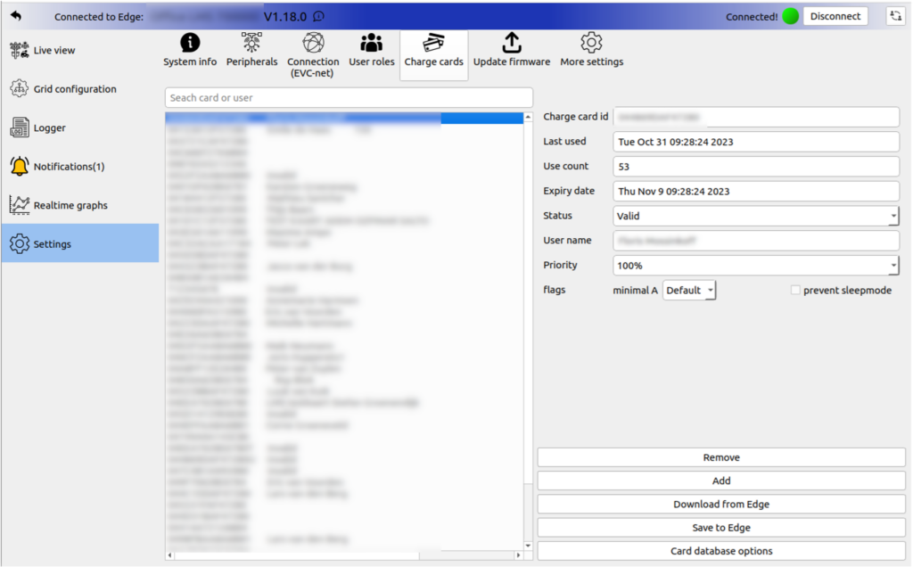 Charge card management overview