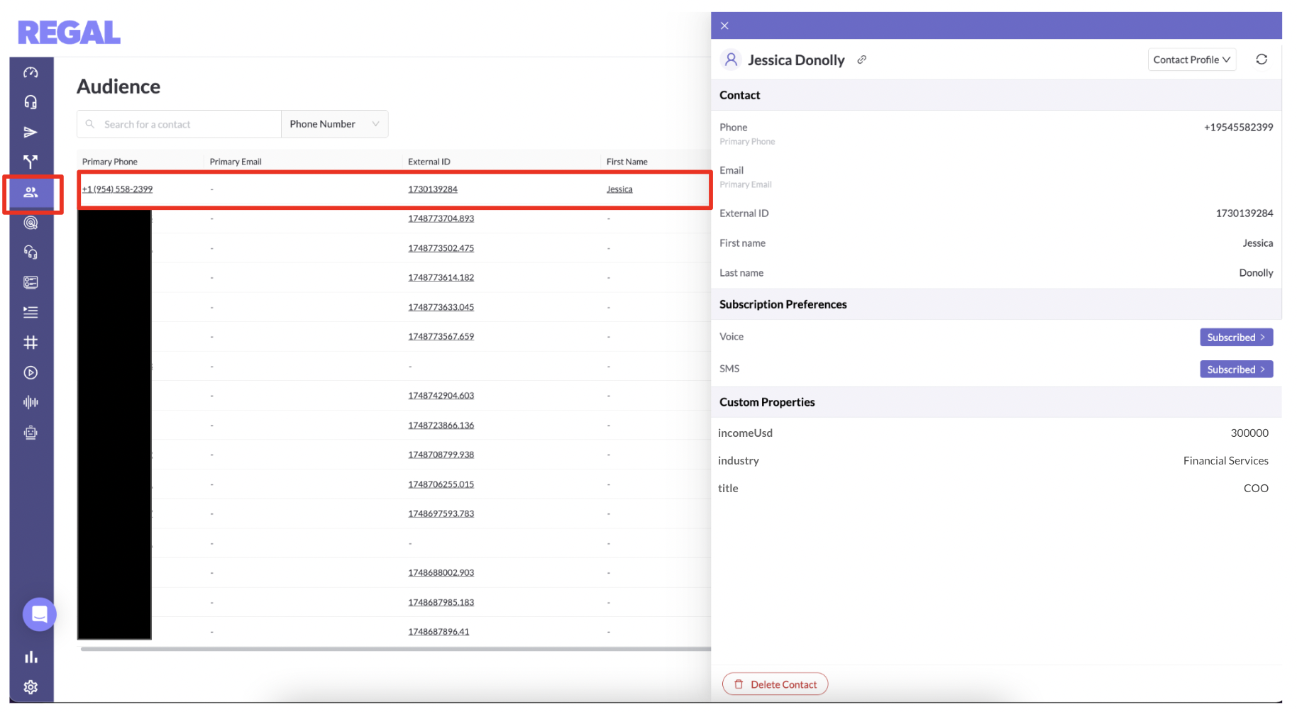 Contact Profile - Attributes