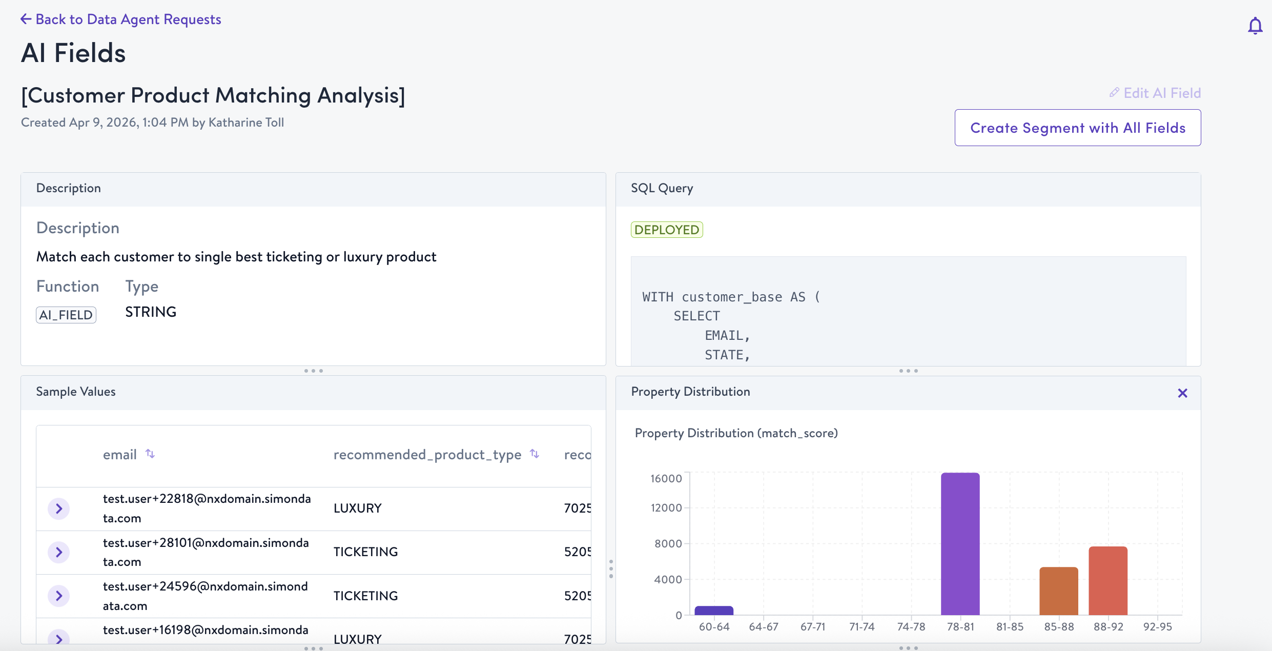 AI Field Details Page