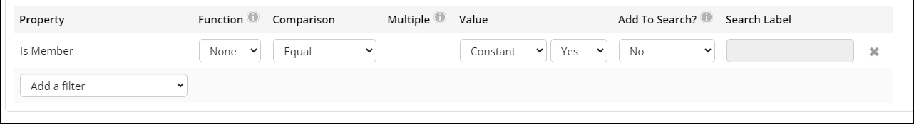 Viewing the Filters tab