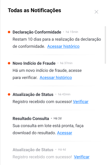 Acessos Últimos Envios e HIstórico de Envios