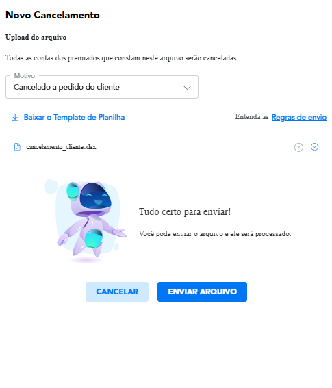 Seleção e envio de arquivo