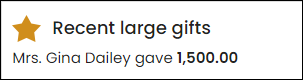 Viewing a Staff Any Major Donor Gifts alert example